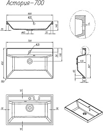 Style Line Тумба с белой раковиной Манхэттен 70 Plus эмаль графит матовая – фотография-9